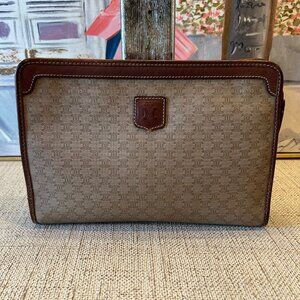 Celine Macadam Canvas & Leather Clutch/Accessories Pouch